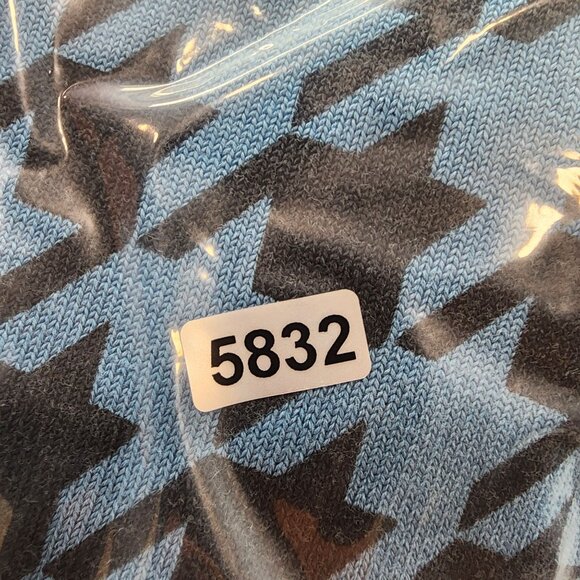 Women's Irka Blue & Black Houndstooth Silk Blend Shirt Button-Up Long Sleeve XL - Picture 10 of 10